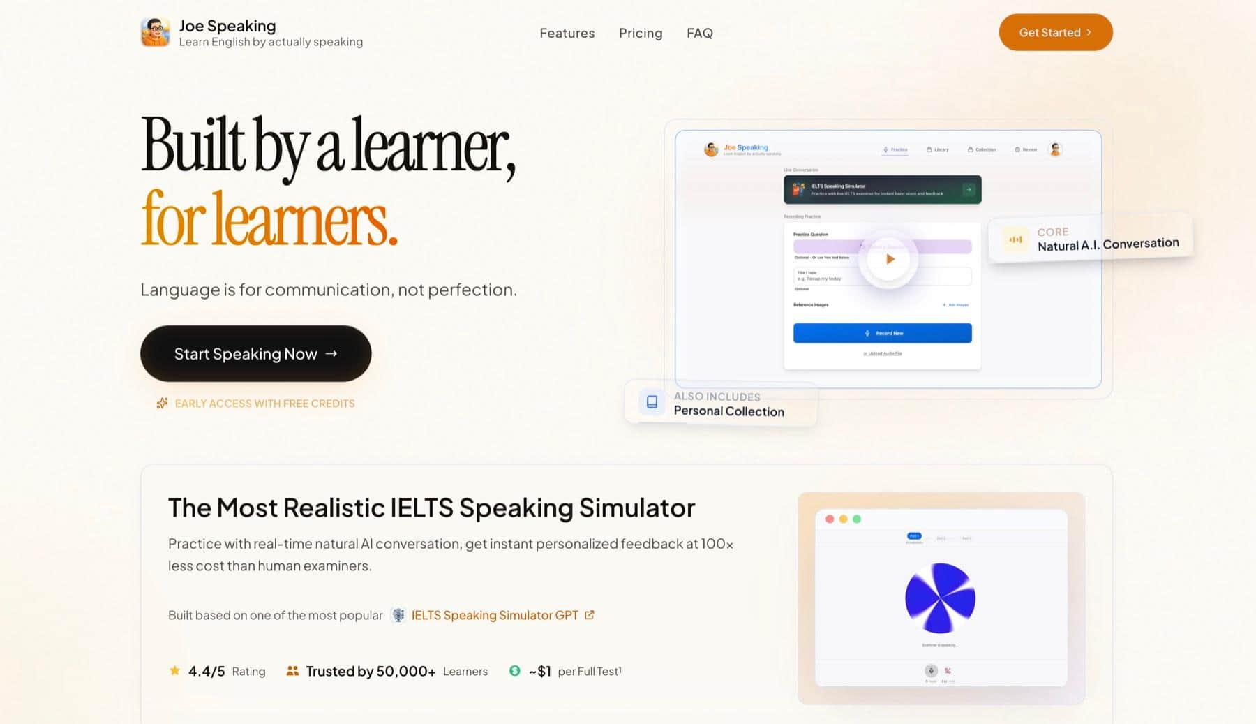 Joe Speaking simulator interface
