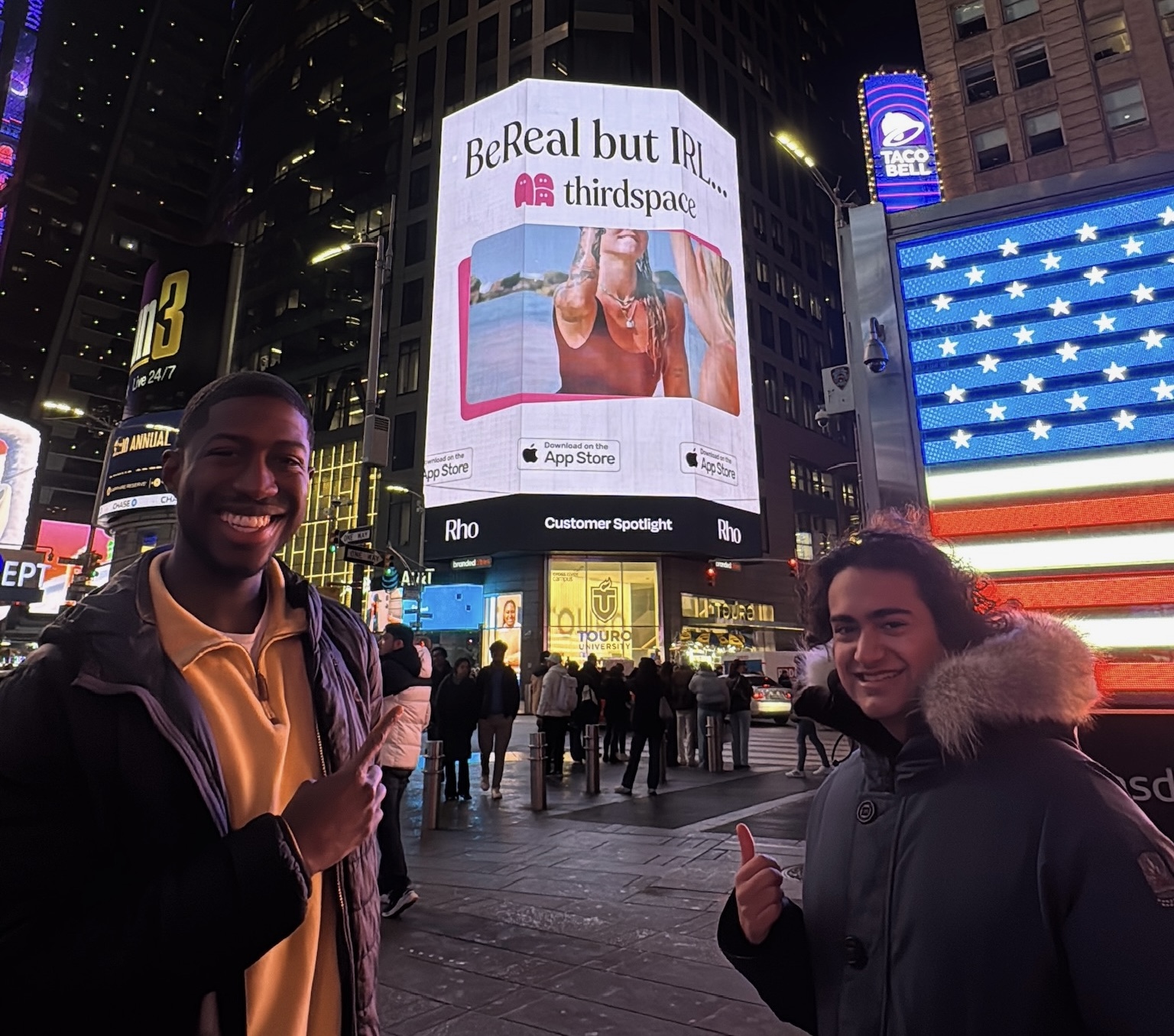 Thirdspace app interface showing student connections